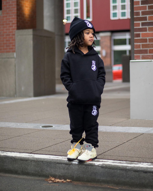 Black and white kids jogger outfit