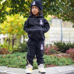 Black and white kids jogger outfit