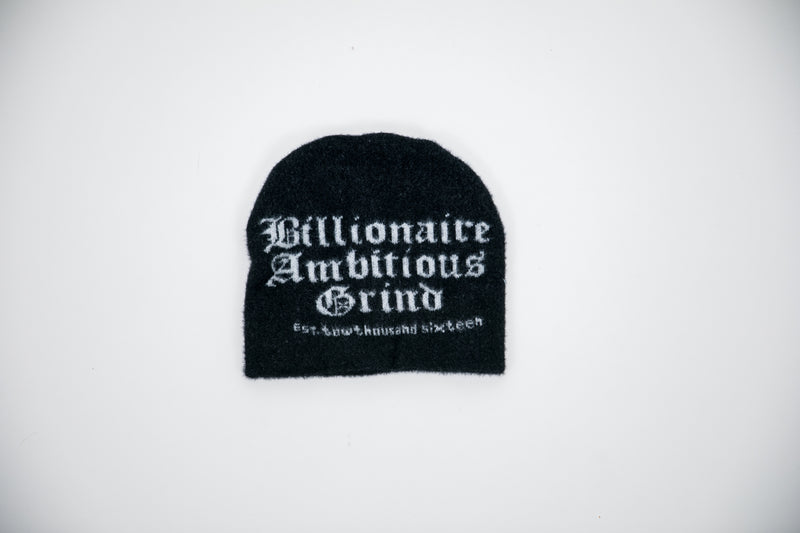 Black Mohair Billionaire Ambitious Grind Beanie